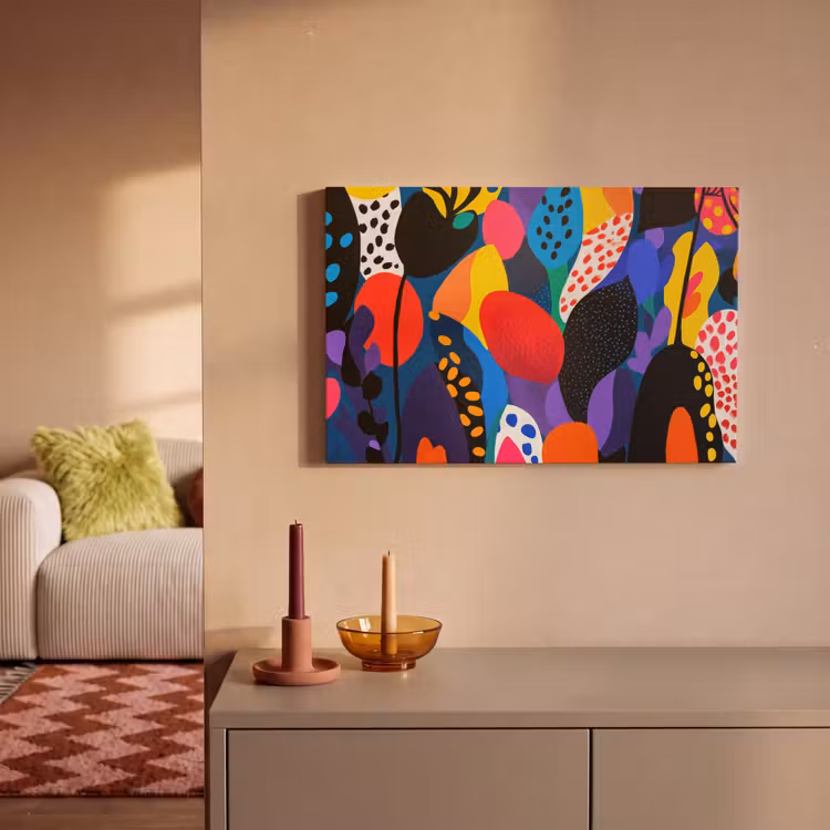 Canvas schilderij - Bloemen - Bladeren - Abstract - Rood — 2