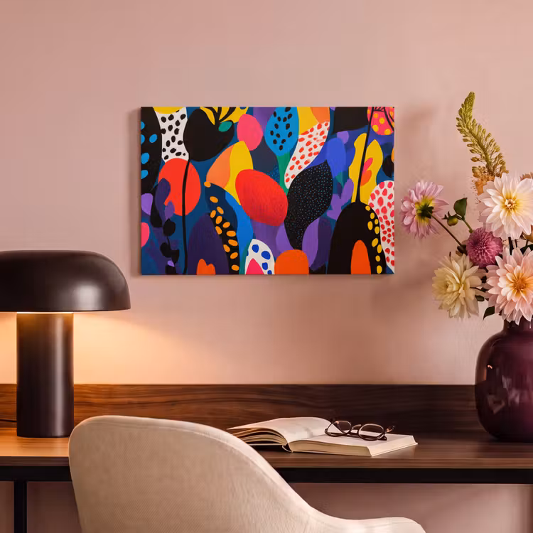 Canvas schilderij - Bloemen - Bladeren - Abstract - Rood — 4