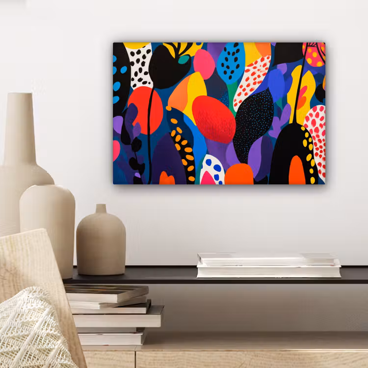 Canvas schilderij - Bloemen - Bladeren - Abstract - Rood — 5