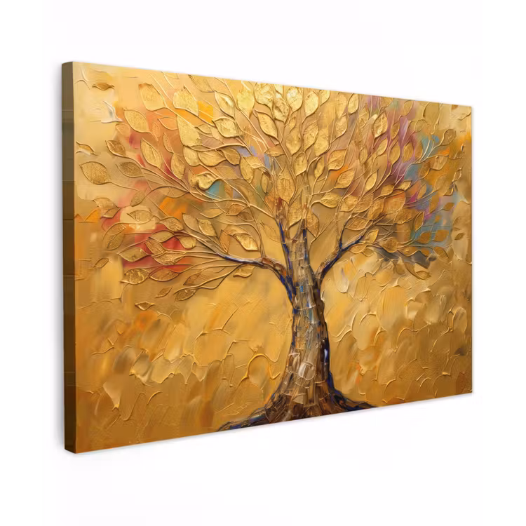 Canvas schilderij - Goud - Boom - Abstract - Modern — 1