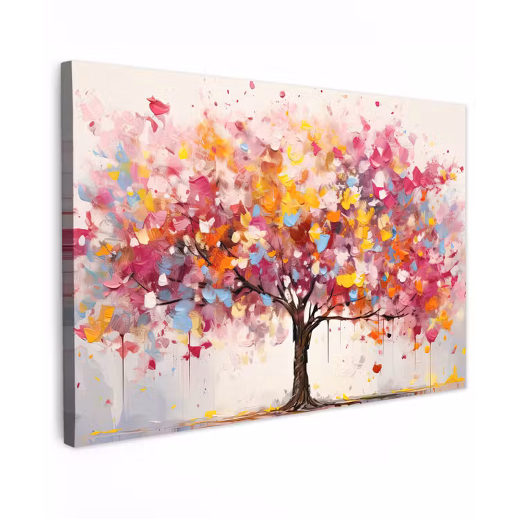 Canvas schilderij - Aquarel - Boom - Kunst - Abstract — 1