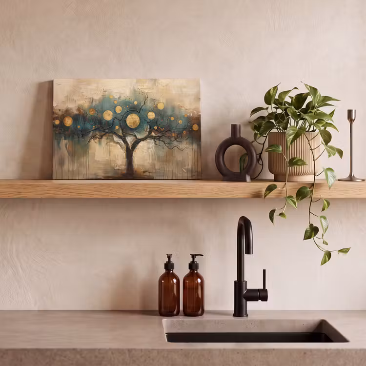 Canvas schilderij - Boom - Kunst - Maan - Watercolor — 3