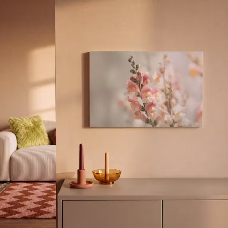 Canvas schilderij - Bloem - Leeuwenbek - Roze - Stengel — 2