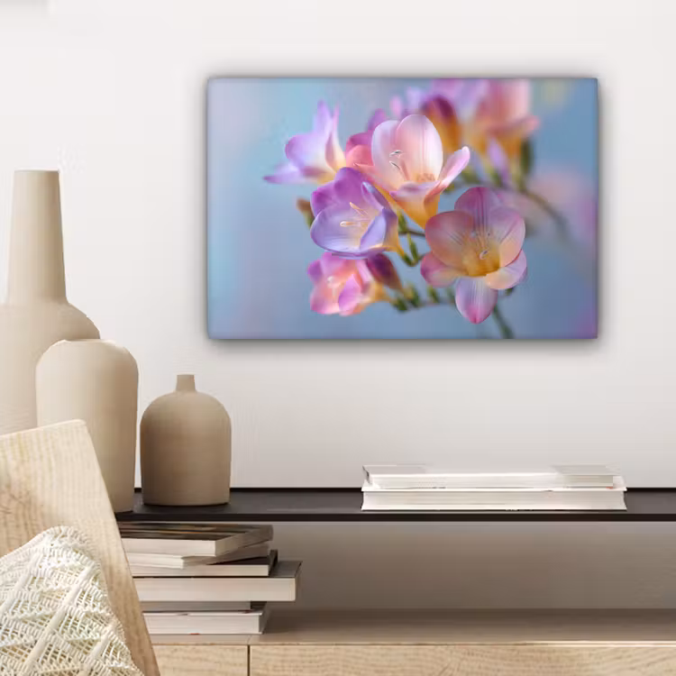 Canvas schilderij - Bloemen - Paars - Overloop - Meeldraden — 5
