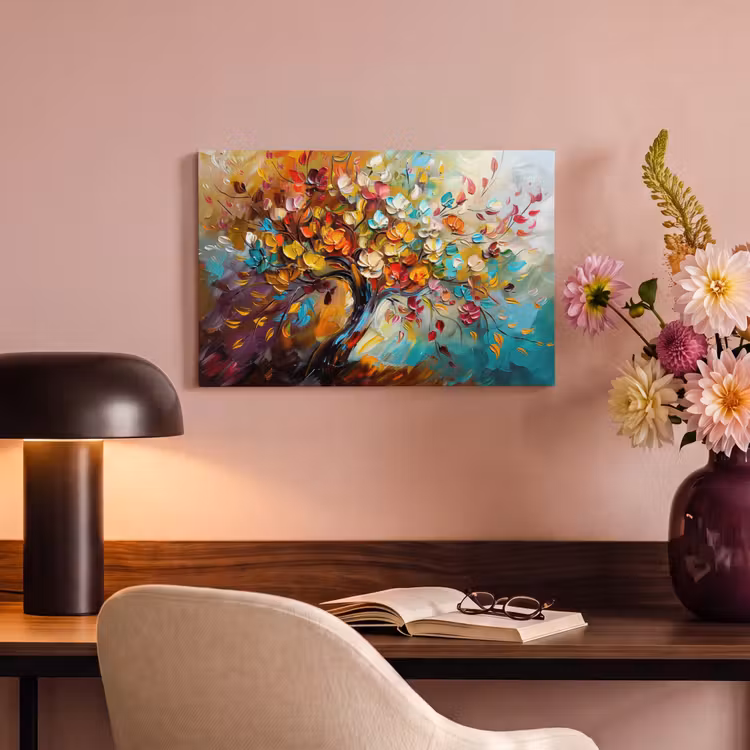 Canvas schilderij - Boom - Abstract - Kleurrijk - Bloemen — 4