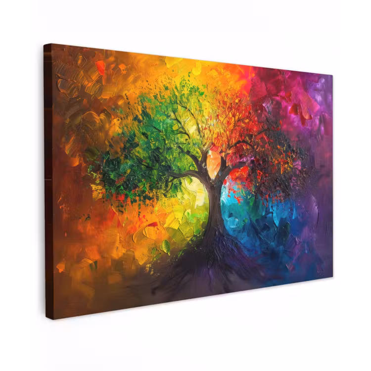 Canvas schilderij - Boom - Kleurrijk - Modern - Abstract — 1