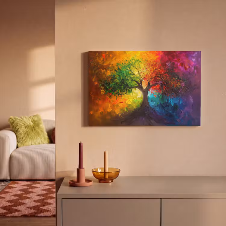 Canvas schilderij - Boom - Kleurrijk - Modern - Abstract — 2