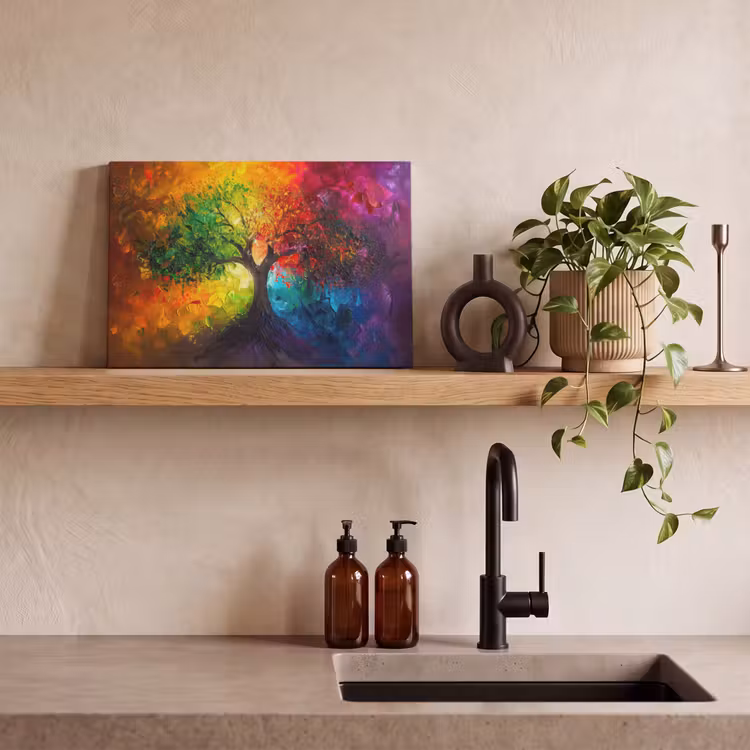 Canvas schilderij - Boom - Kleurrijk - Modern - Abstract — 3