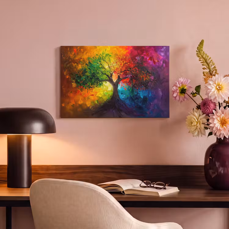 Canvas schilderij - Boom - Kleurrijk - Modern - Abstract — 4