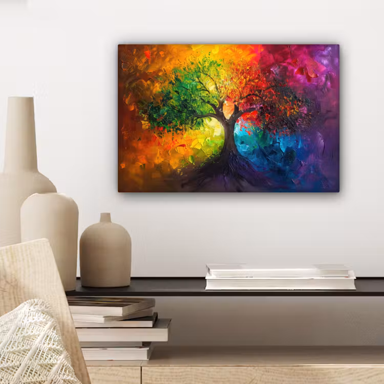 Canvas schilderij - Boom - Kleurrijk - Modern - Abstract — 5