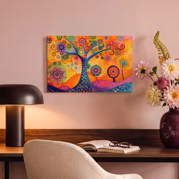 Canvas schilderij - Boom - Levensboom - Abstract - Kleurrijk — 4