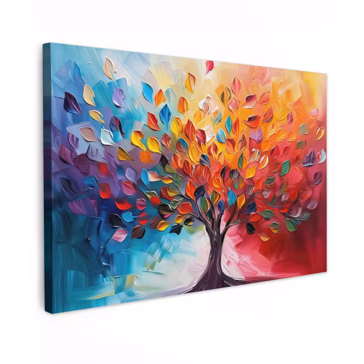 Canvas schilderij - Boom - Levensboom - Kleurrijk - Abstract — 1