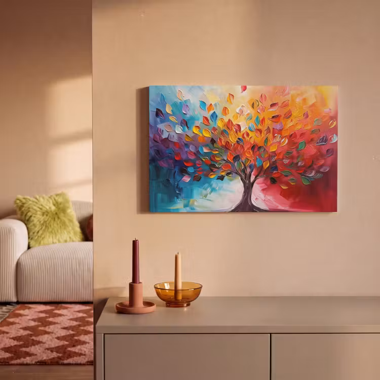 Canvas schilderij - Boom - Levensboom - Kleurrijk - Abstract — 2