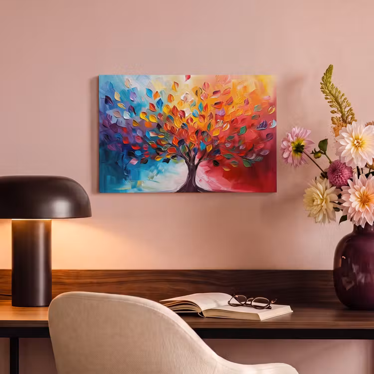 Canvas schilderij - Boom - Levensboom - Kleurrijk - Abstract — 4