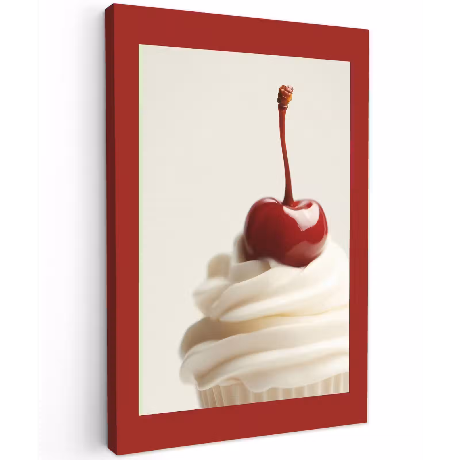 Canvas schilderij - Cupcake - Kers - Rood — 1
