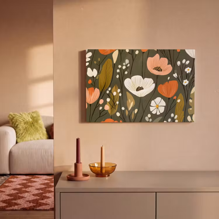 Canvas schilderij - Bloemen - Illustratie - Groen — 2