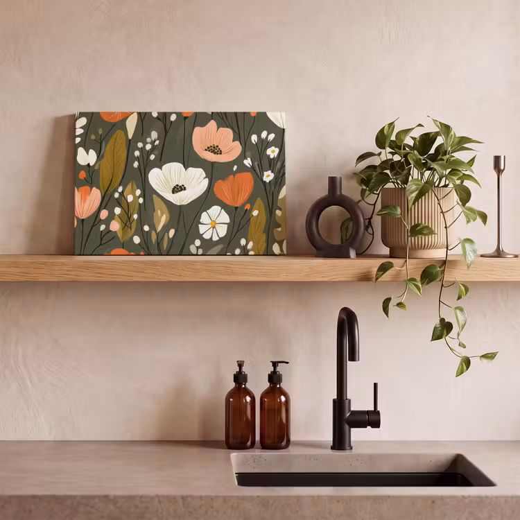 Canvas schilderij - Bloemen - Illustratie - Groen — 3