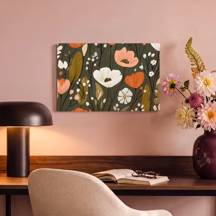 Canvas schilderij - Bloemen - Illustratie - Groen — 4