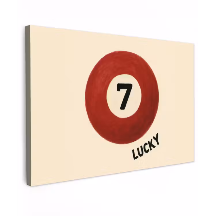 Canvas schilderij - Cirkel - Zeven - Lucky - Rood — 1