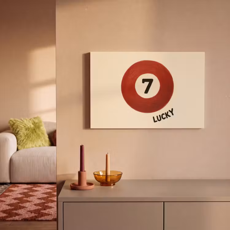 Canvas schilderij - Cirkel - Zeven - Lucky - Rood — 2