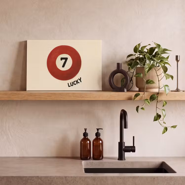 Canvas schilderij - Cirkel - Zeven - Lucky - Rood — 3