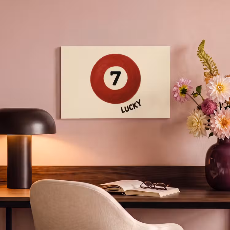 Canvas schilderij - Cirkel - Zeven - Lucky - Rood — 4