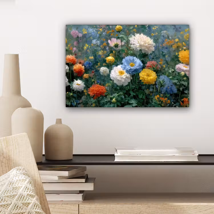 Canvas schilderij - Close-up - Veld - Bloemen - Kleurrijk — 5