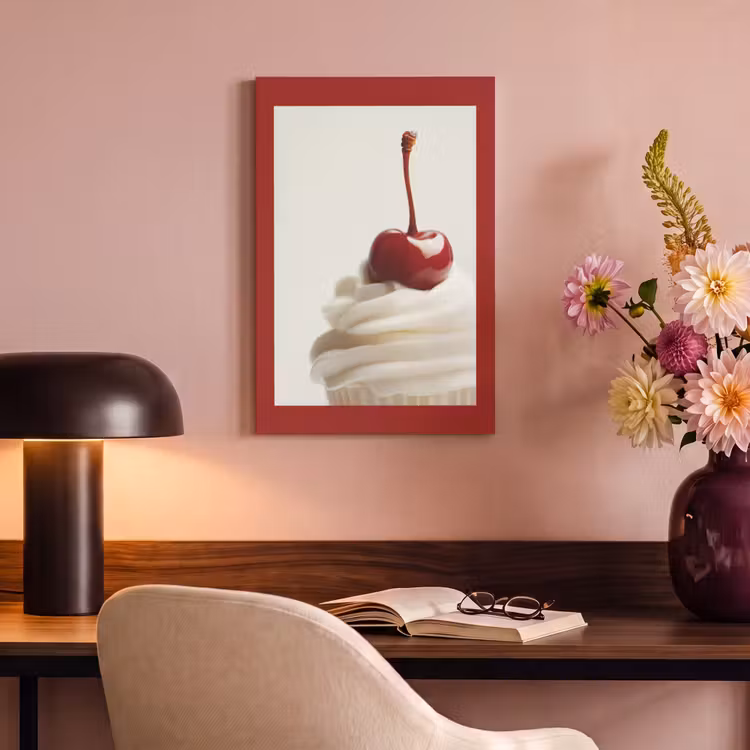 Canvas schilderij - Cupcake - Kers - Rood — 4