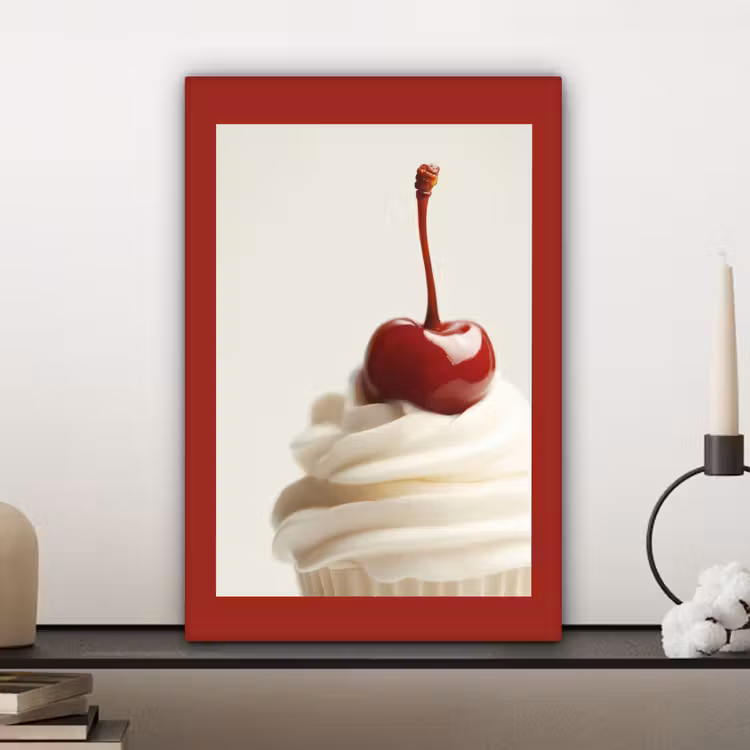 Canvas schilderij - Cupcake - Kers - Rood — 5