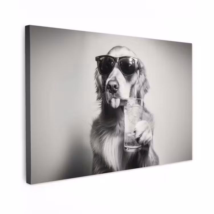 Canvas schilderij - Golden retriever - Hond - Zonnebril - Gkas — 1