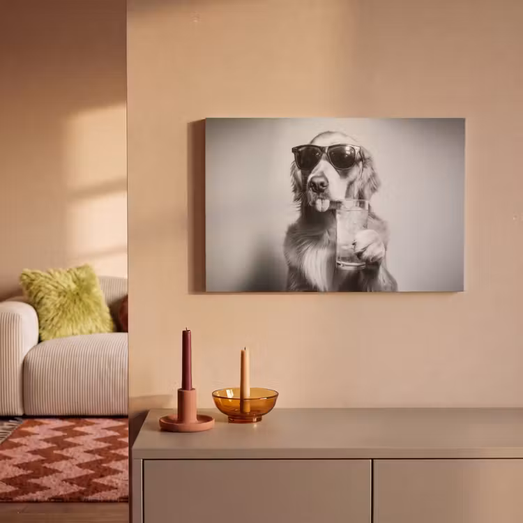 Canvas schilderij - Golden retriever - Hond - Zonnebril - Gkas — 2