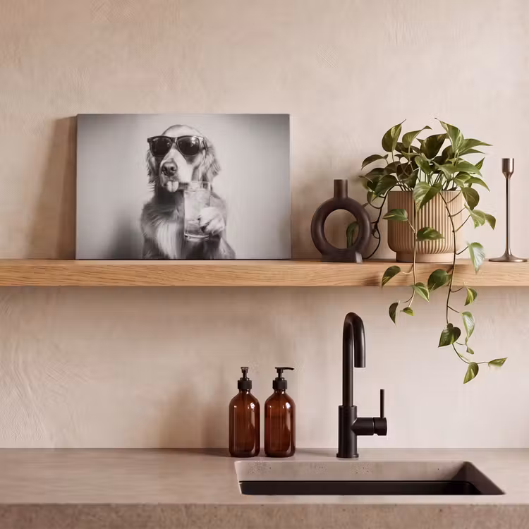 Canvas schilderij - Golden retriever - Hond - Zonnebril - Gkas — 3