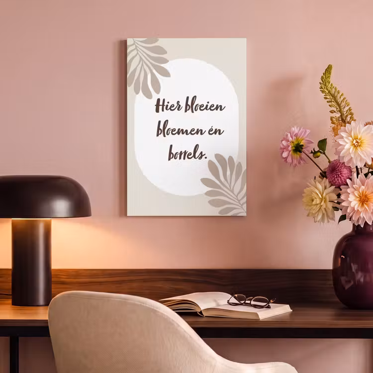 Canvas schilderij - Bloemen - Quote - Zomer - Beige — 2