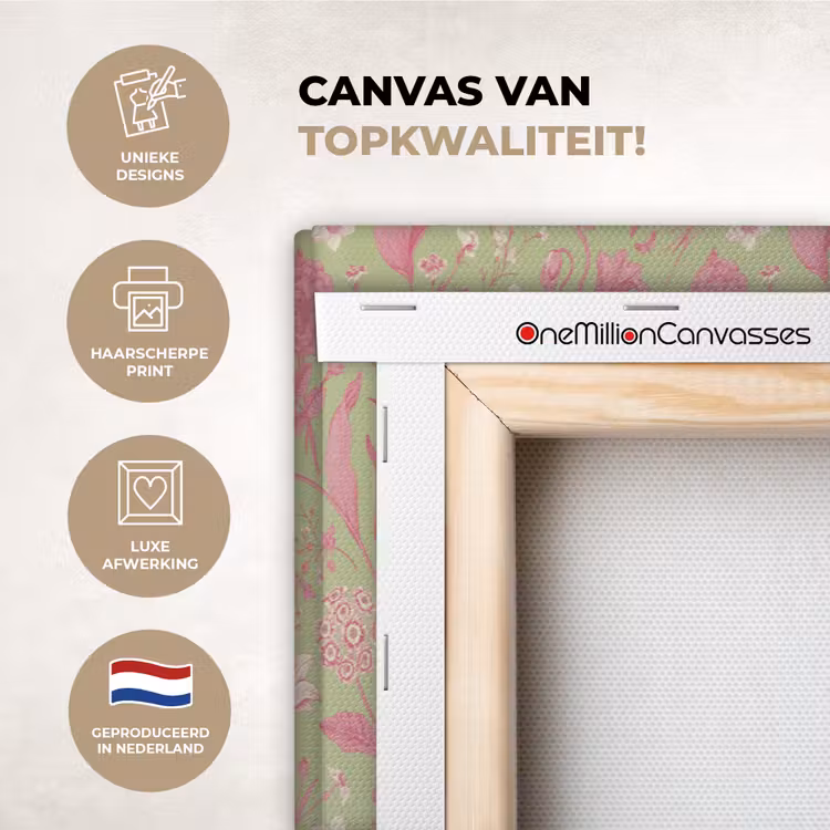 Canvas schilderij - Classic - Pink - Mint — 1