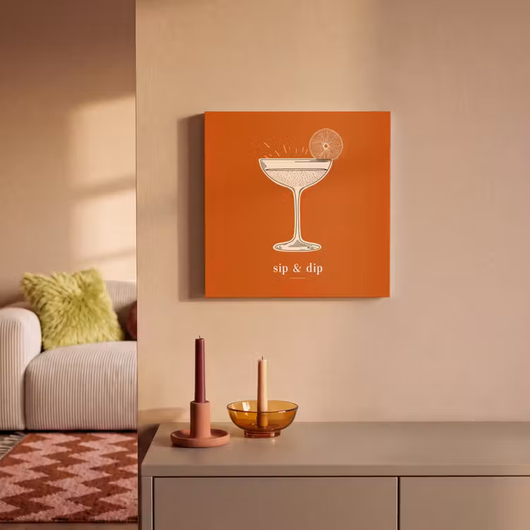 Canvas schilderij - Cocktail - Oranje - Zomer - Quote — 1