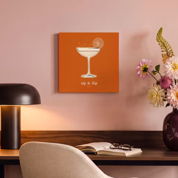 Canvas schilderij - Cocktail - Oranje - Zomer - Quote — 2