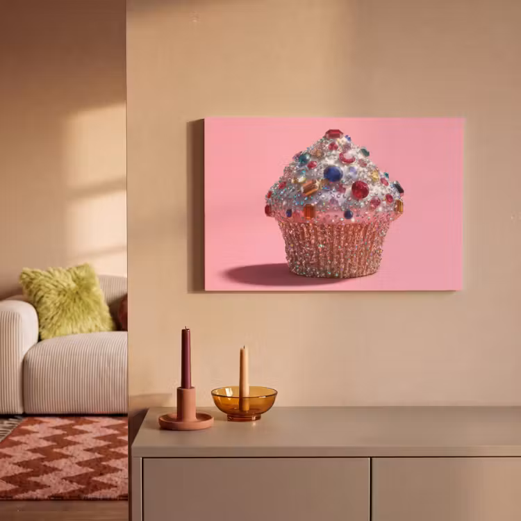 Canvas schilderij - Cupcake - Kleurrijk - Edelstenen — 2