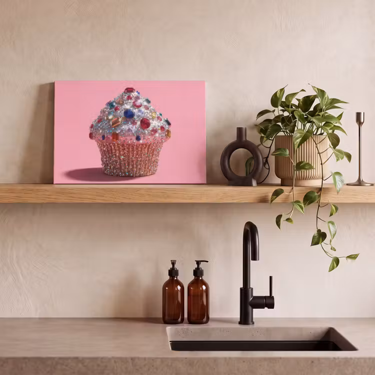 Canvas schilderij - Cupcake - Kleurrijk - Edelstenen — 3