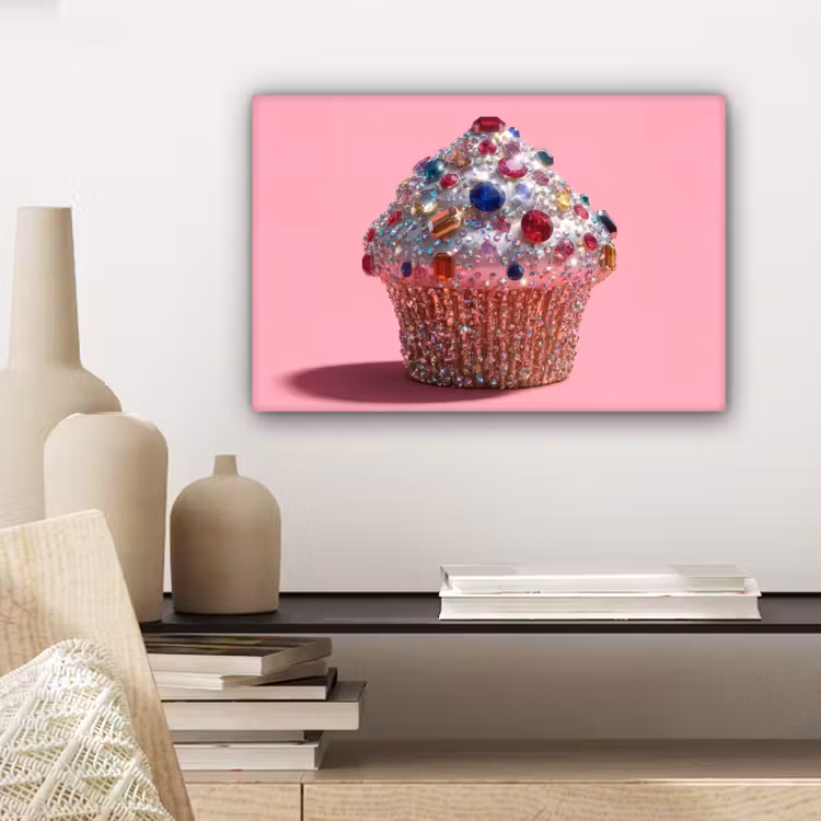 Canvas schilderij - Cupcake - Kleurrijk - Edelstenen — 5
