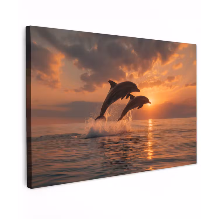 Canvas schilderij - Dolfijnen - Zee - Realistisch — 1