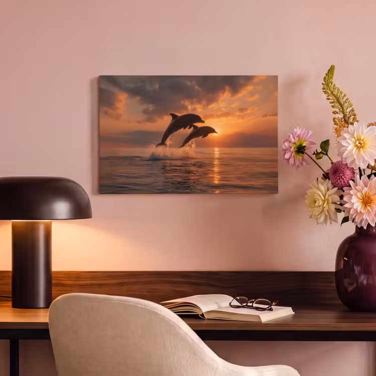 Canvas schilderij - Dolfijnen - Zee - Realistisch — 4