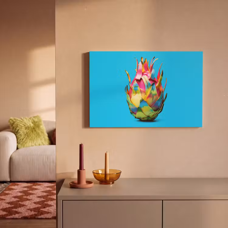 Canvas schilderij - Drakenfruit - Blauw - Levendig — 2
