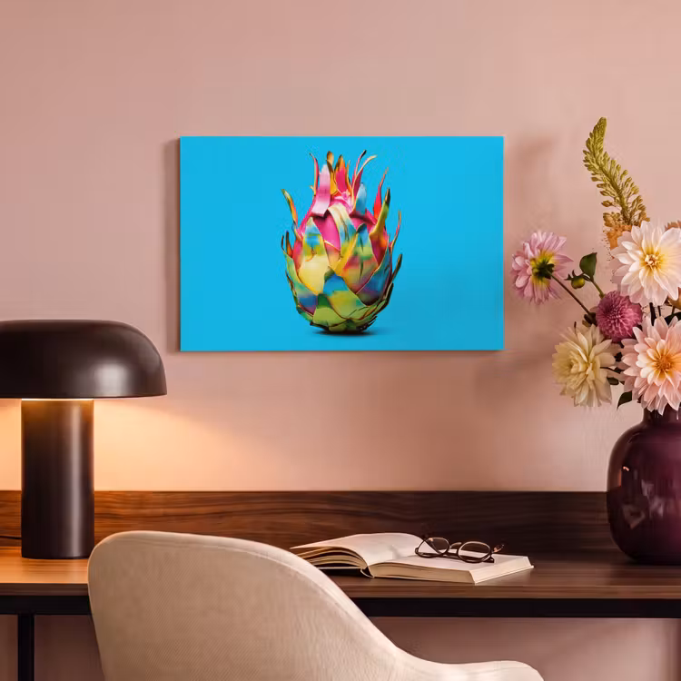 Canvas schilderij - Drakenfruit - Blauw - Levendig — 4