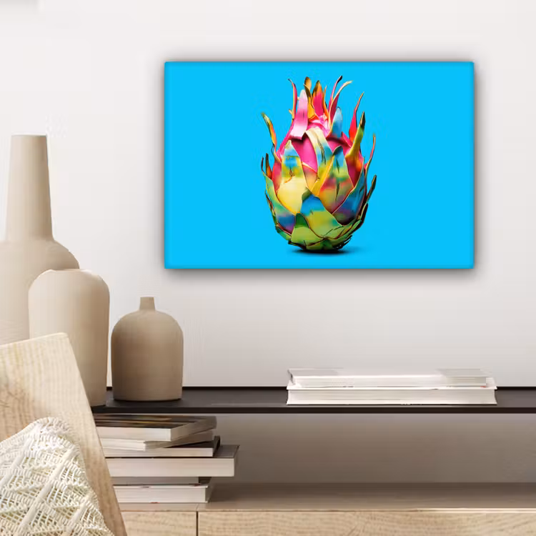 Canvas schilderij - Drakenfruit - Blauw - Levendig — 5