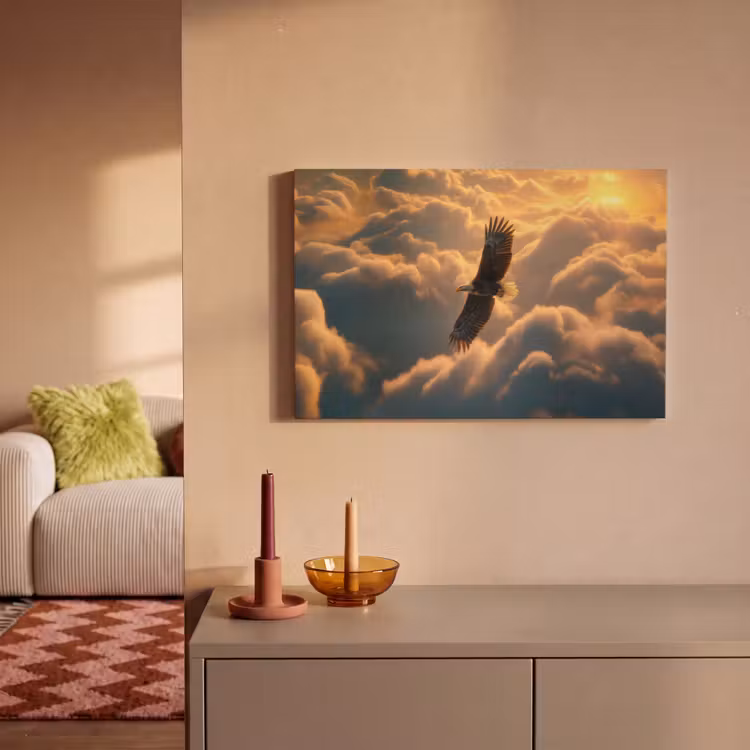 Canvas schilderij - Adelaar - Wolken - Zon — 2