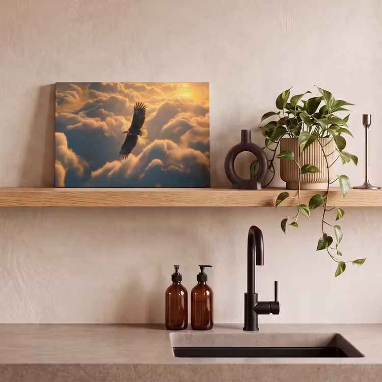 Canvas schilderij - Adelaar - Wolken - Zon — 3