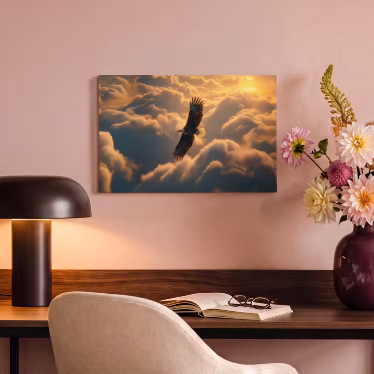 Canvas schilderij - Adelaar - Wolken - Zon — 4