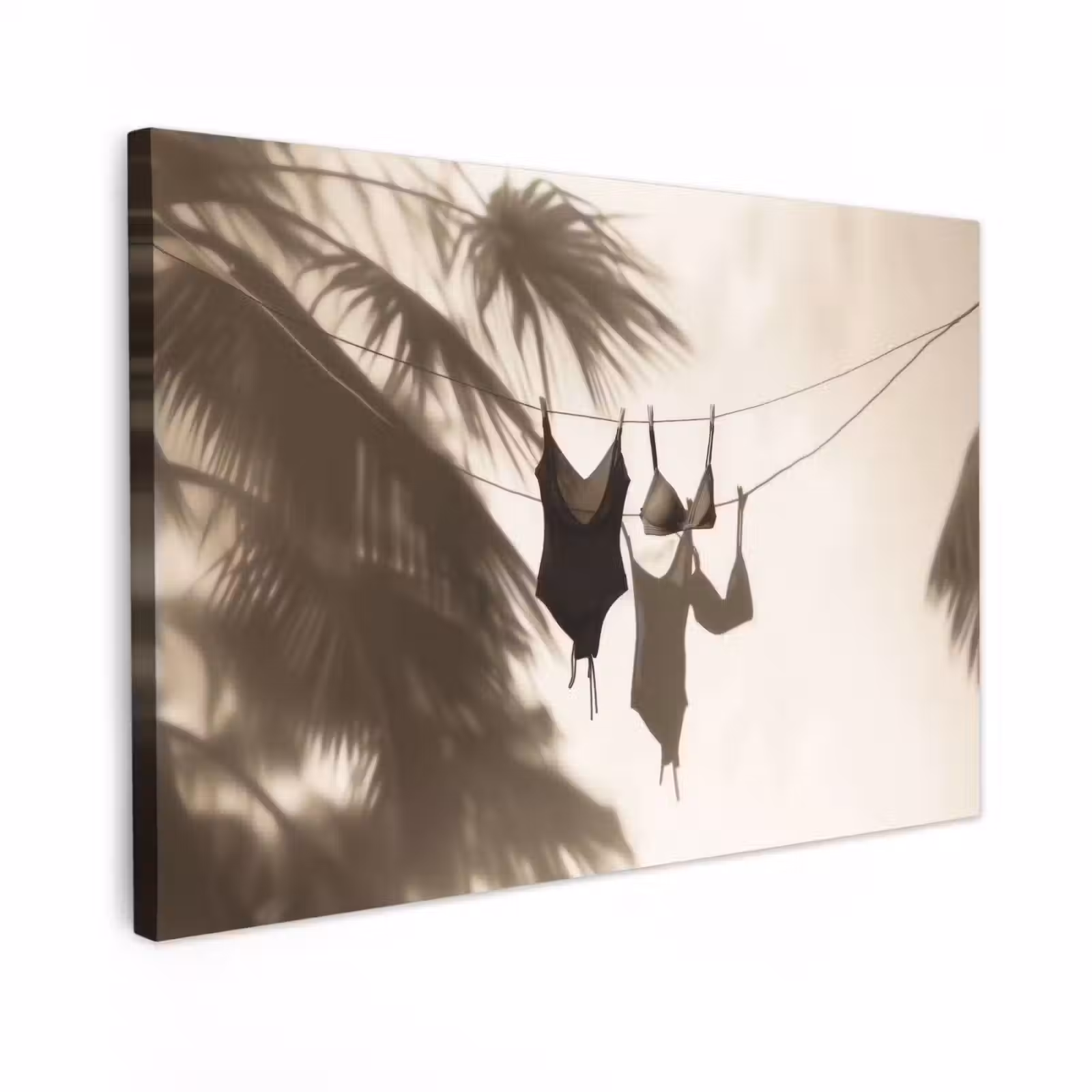 Canvas schilderij - Badkleding - Palmbomen - Schaduw - Tropisch — 1