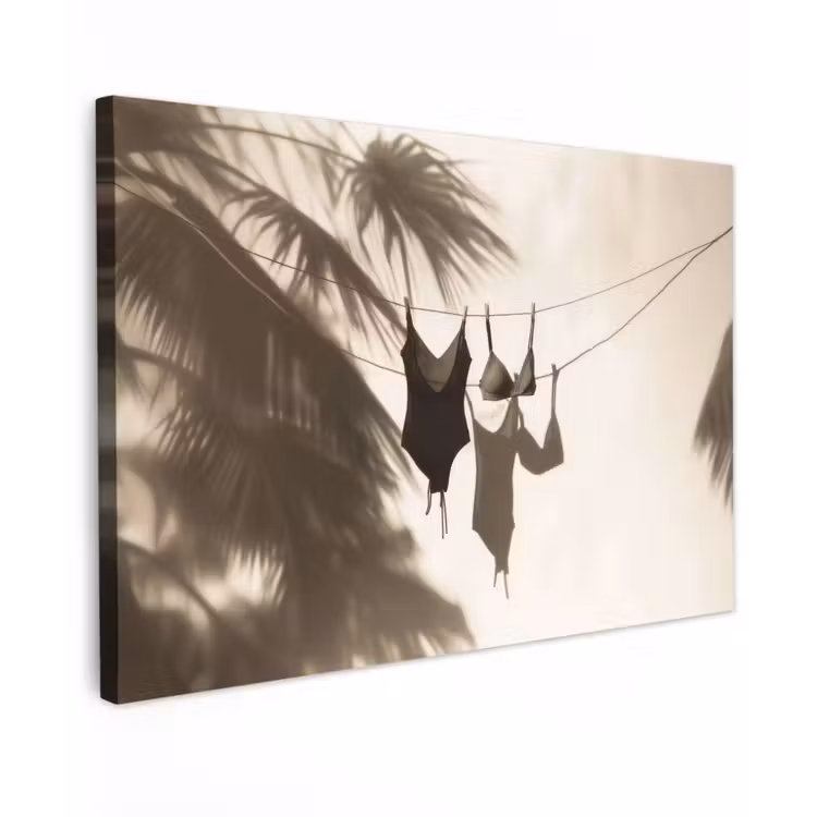 Canvas schilderij - Badkleding - Palmbomen - Schaduw - Tropisch — 1