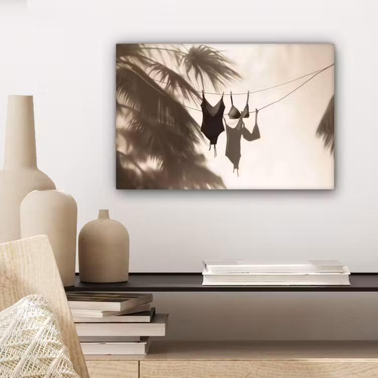 Canvas schilderij - Badkleding - Palmbomen - Schaduw - Tropisch — 5